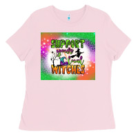Bubblegum Pink supports your local witches tumbler Ladies Tee - BundleAndBundleShop