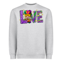 Mardi Gras Love With Gnome Heavyweight Sweatshirt | Teevron