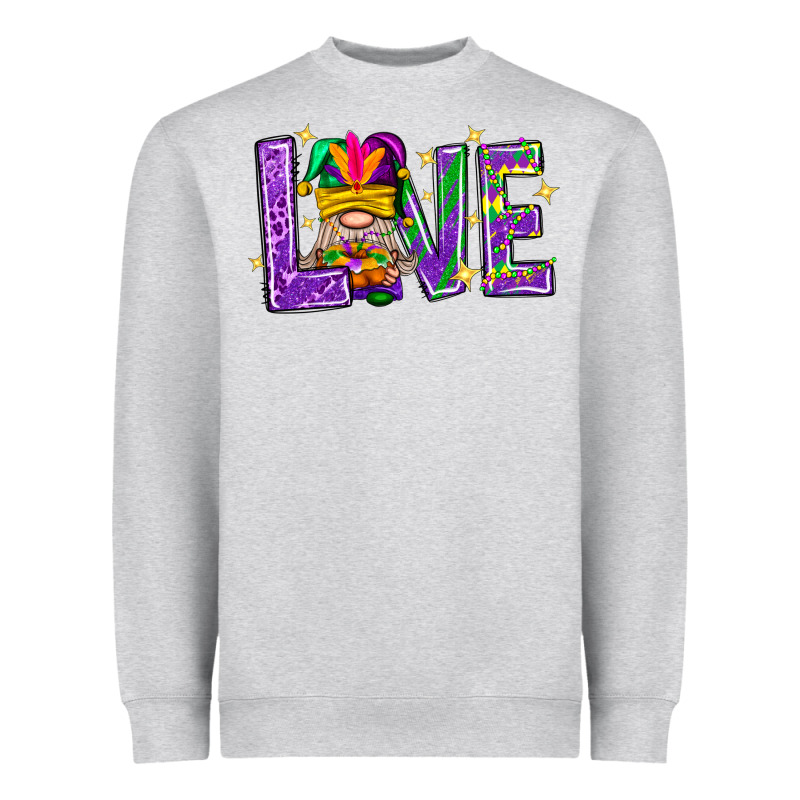 Mardi Gras Love With Gnome Heavyweight Sweatshirt by BundleAndBundleShop | Teevron