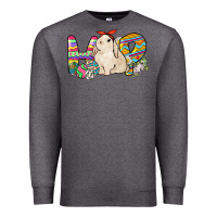 Charcoal Heather Hop rabbit Easter Day Premium Sweatshirt - HowdyJamesFarm