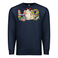 Navy Hop rabbit Easter Day Premium Sweatshirt - HowdyJamesFarm