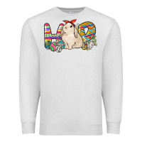 Oatmeal Heather Hop rabbit Easter Day Premium Sweatshirt - HowdyJamesFarm