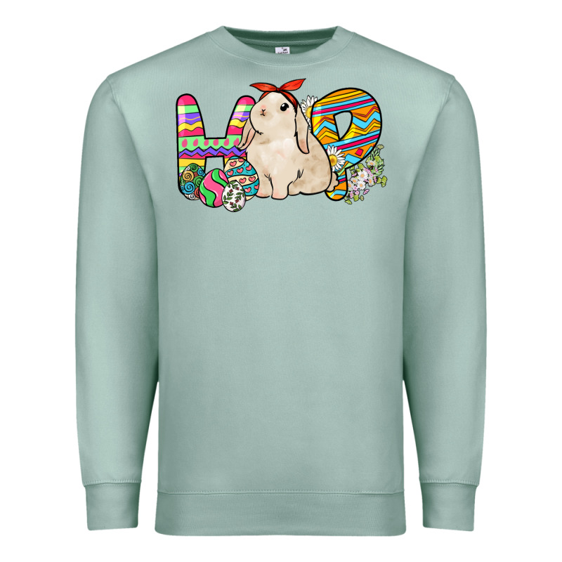 Hop Rabbit Easter Day Premium Sweatshirt by HowdyJamesFarm | Teevron