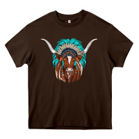 Chocolate Brown texas longhorn indian headdress Heavy Core Tee - JahusDesignShop