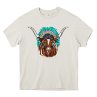 Texas Longhorn Indian Headdress Heavy Core Tee | Teevron