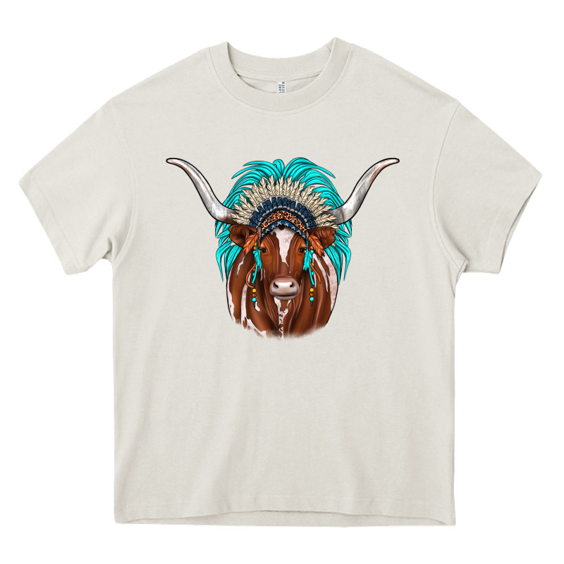 Texas Longhorn Indian Headdress Heavy Core Tee by JahusDesignShop | Teevron