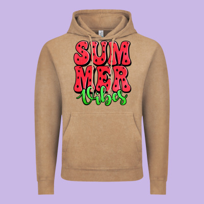 Summer Vibes Watermelon Vintage Hoodie Designed By Jasminsmagicworld