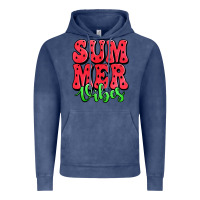 Vintage Denim summer vibes watermelon Vintage Hoodie - Jasminsmagicworld