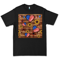 Black 4th of july hearts seamless pattern Premium Tee - BundleAndBundleShop
