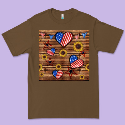 4th Of July Hearts Seamless Pattern Premium Tee Designed By Bundleandbundleshop