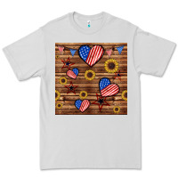 Dove Grey 4th of july hearts seamless pattern Premium Tee - BundleAndBundleShop