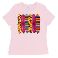 Bubblegum Pink Pink Leopard Serape Brush Strokes Ladies Tee - Bettercallsaul