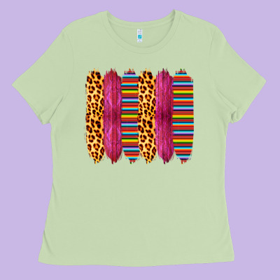 Pink Leopard Serape Brush Strokes Ladies Tee Designed By Bettercallsaul