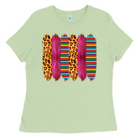 Matcha Pink Leopard Serape Brush Strokes Ladies Tee - Bettercallsaul