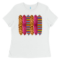 White Pink Leopard Serape Brush Strokes Ladies Tee - Bettercallsaul