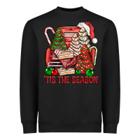 Black Tis The Season Christmas Cakes Truck Heavyweight Sweatshirt - BundleAndBundleShop