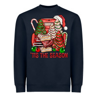Navy Tis The Season Christmas Cakes Truck Heavyweight Sweatshirt - BundleAndBundleShop