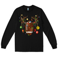 Black American Football Horn Christmas Long Sleeve Tee - BundleAndBundleShop