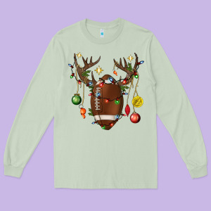 American Football Horn Christmas Long Sleeve Tee Designed By Bundleandbundleshop
