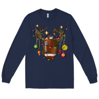 Navy American Football Horn Christmas Long Sleeve Tee - BundleAndBundleShop