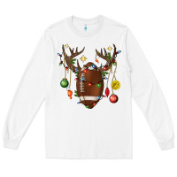 White American Football Horn Christmas Long Sleeve Tee - BundleAndBundleShop