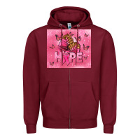 Burgundy hope cancer nails Zipper Hoodie - NancyCooperArtShop
