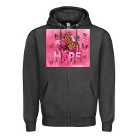 Charcoal Heather hope cancer nails Zipper Hoodie - NancyCooperArtShop