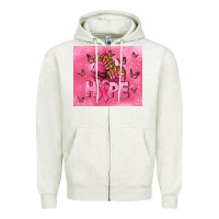 Oatmeal Heather hope cancer nails Zipper Hoodie - NancyCooperArtShop