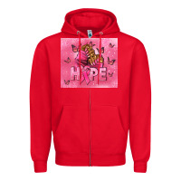Red hope cancer nails Zipper Hoodie - NancyCooperArtShop