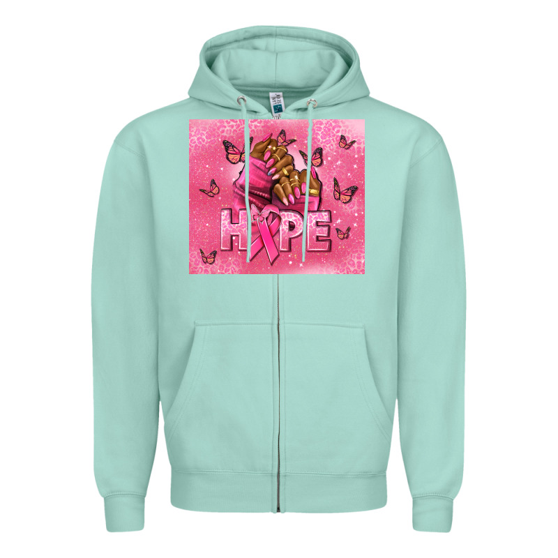 Hope Cancer Nails Zipper Hoodie by NancyCooperArtShop | Teevron