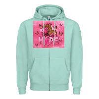 Seafoam hope cancer nails Zipper Hoodie - NancyCooperArtShop