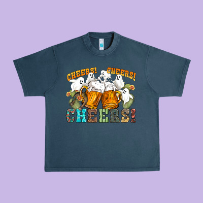 Western Cheers With Ghosts Urban Heavy Tee Designed By Nancycooperartshop