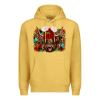 Antique Gold highland cow christmas Premium Hoodie - JahusDesignShop