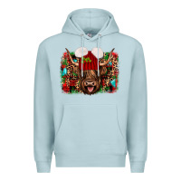 Blue Mist highland cow christmas Premium Hoodie - JahusDesignShop