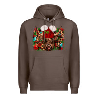 Coffee highland cow christmas Premium Hoodie - JahusDesignShop