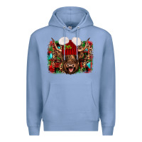 Colony Blue highland cow christmas Premium Hoodie - JahusDesignShop