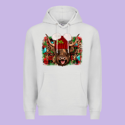 Highland Cow Christmas Premium Hoodie Designed By Jahusdesignshop