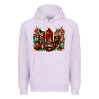 Lilac highland cow christmas Premium Hoodie - JahusDesignShop