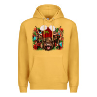 Mustard highland cow christmas Premium Hoodie - JahusDesignShop