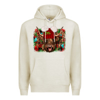 Oatmeal Heather highland cow christmas Premium Hoodie - JahusDesignShop