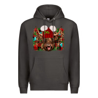 Smoke highland cow christmas Premium Hoodie - JahusDesignShop