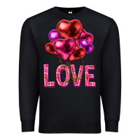 Black Love heart balloons Valentine's Day Premium Sweatshirt - HowdyJamesFarm