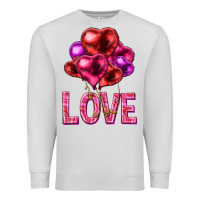 Dove Grey Love heart balloons Valentine's Day Premium Sweatshirt - HowdyJamesFarm