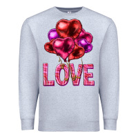 Heather Grey Love heart balloons Valentine's Day Premium Sweatshirt - HowdyJamesFarm