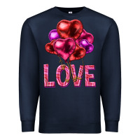 Navy Love heart balloons Valentine's Day Premium Sweatshirt - HowdyJamesFarm