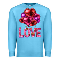 Ocean Blue Love heart balloons Valentine's Day Premium Sweatshirt - HowdyJamesFarm