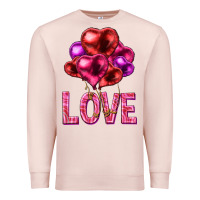 Pale Pink Love heart balloons Valentine's Day Premium Sweatshirt - HowdyJamesFarm