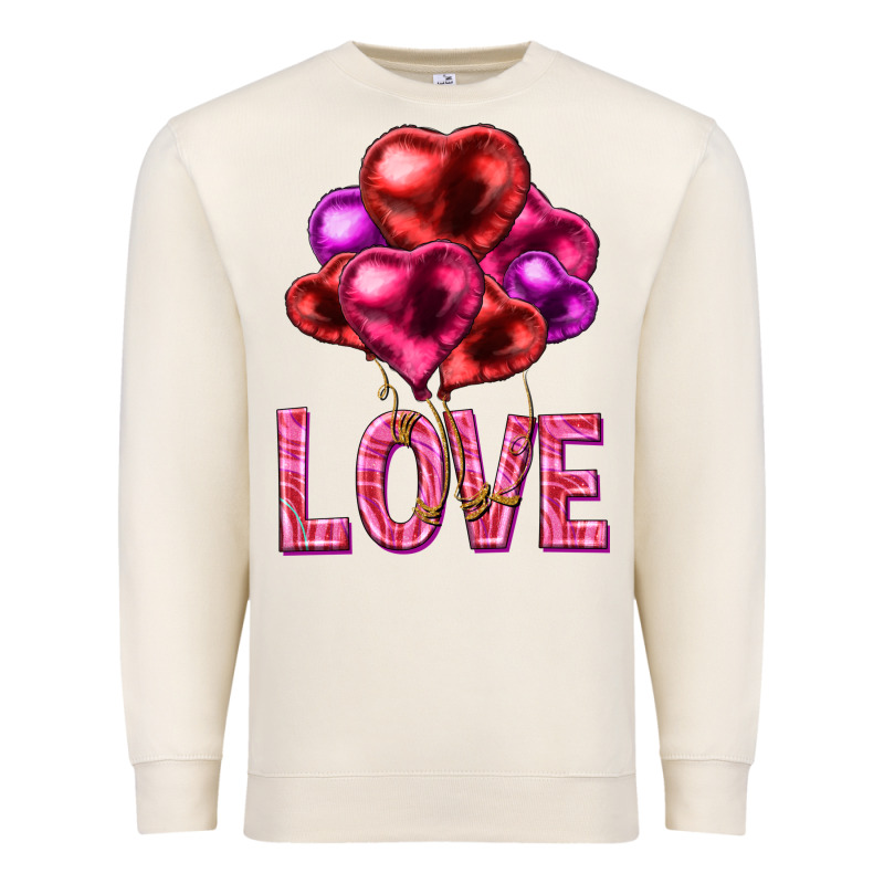 Love Heart Balloons Valentine's Day Premium Sweatshirt by HowdyJamesFarm | Teevron