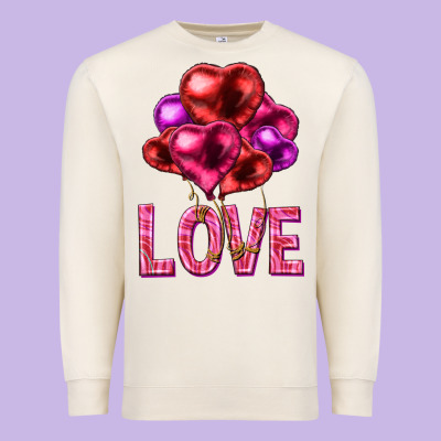 Love Heart Balloons Valentine's Day Premium Sweatshirt Designed By Howdyjamesfarm
