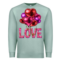 Seafoam Love heart balloons Valentine's Day Premium Sweatshirt - HowdyJamesFarm